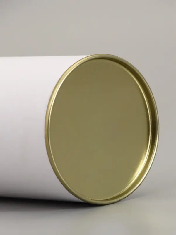 Тубус белый 73&times;110 мм (90 мм внутренняя высота), картон, металлическая крышка