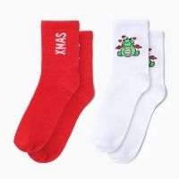 Набор женских новогодних носков KAFTAN "Marry XMAS" размер 36-40 (23-25 см), 2 пары