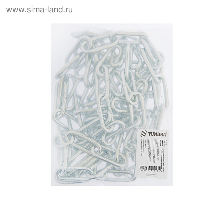 Цепь длиннозвенная ТУНДРА krep, DIN763, диаметр 5 мм, сварная, оцинкованная, 3 м Цепь длиннозвенная ТУНДРА krep, DIN763, диаметр 5 мм, сварная, оцинкованная, 3 м
