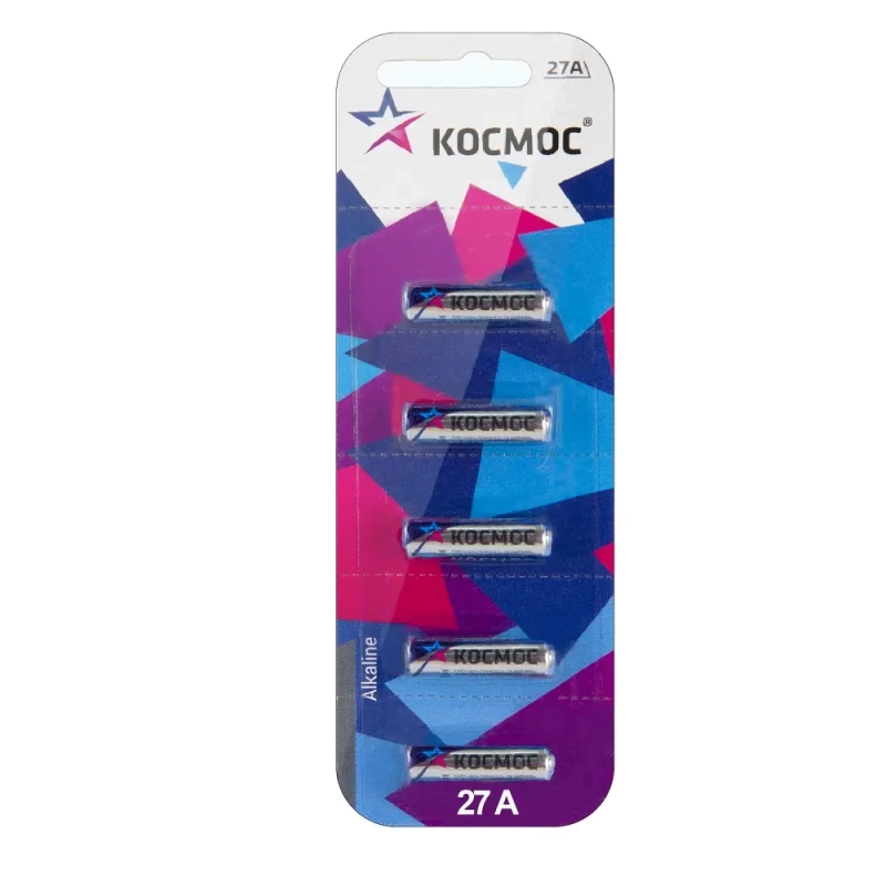 Батарейка Космос LR27/A27/MN27 BL5 Alkaline 1.5V Батарейка Космос LR27/A27/MN27 BL5 Alkaline 1.5V