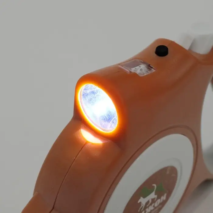 Рулетка &laquo;Пижон&raquo;, 5 м, до 35 кг, с фонариком, прорезиненная ручка, оранжевая