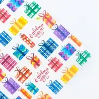 Бумага упаковочная крафтовая &laquo;Новогодние подарки&raquo;, 50 х 70 см