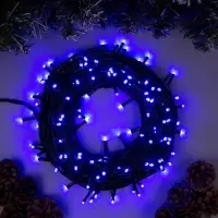 Гирлянда &laquo;Нить&raquo; 20 м, IP20, тёмная нить, 200 LED, свечение синее, 8 режимов, 220 В