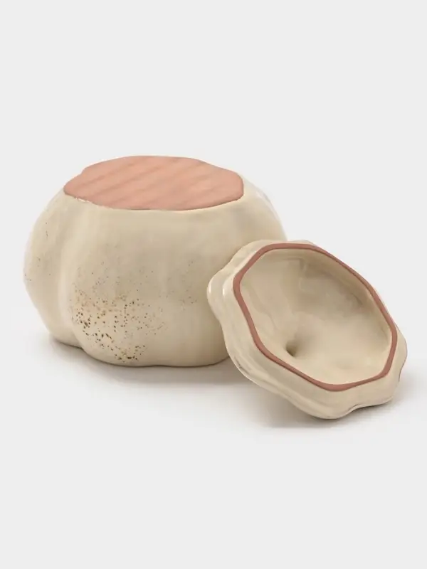 Горшок для запекания Борисовская керамика «Тыква», 750 мл, бежевый