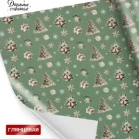 Бумага упаковочная глянцевая &laquo;Нежный Новый год&raquo;, 1 лист, 70&times;100 см