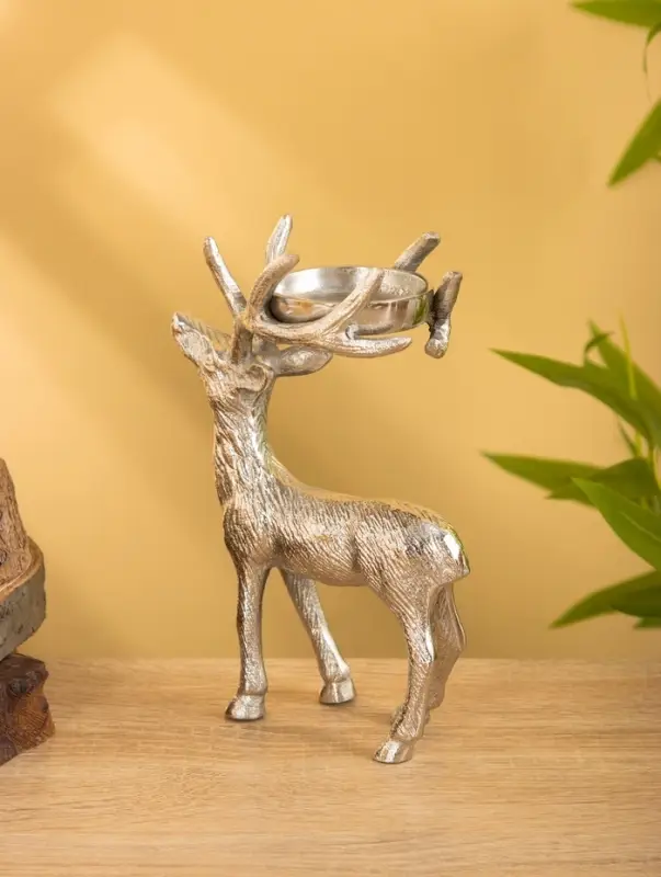 Подсвечник  Подсвечник "Лесной олень" 13х7,5х18 см, алюминий