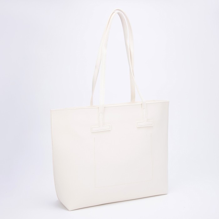 Сумка-шопер женская на молнии, цвет белый