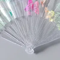 Веер складной пластик &laquo;Рой бабочек&raquo;, блеск, 23 см