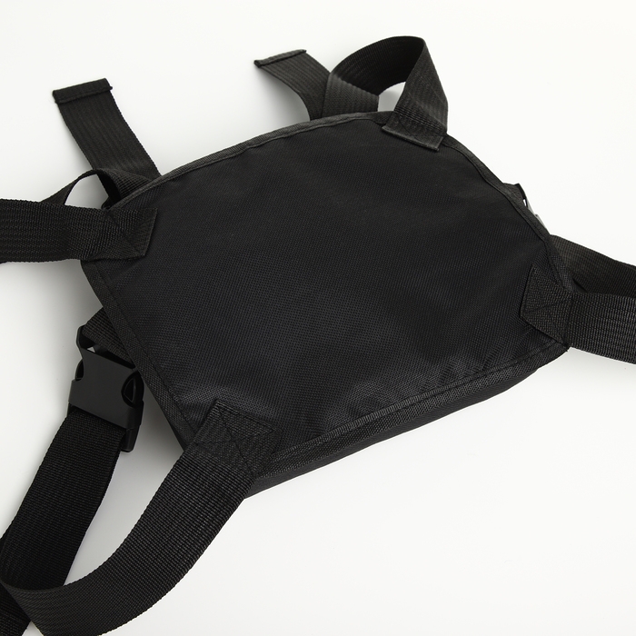 Сумка нагрудная на молнии, наружный карман, цвет чёрный Сумка нагрудная на молнии, наружный карман, цвет чёрный