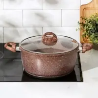 Кастрюля Доляна &laquo;Брауни&raquo;, 5,7 л, d=28 см, h=12 см, стеклянная крышка, антипригарное покрытие, индукция