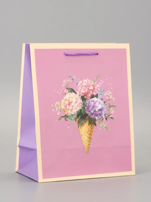 Пакет подарочный ламинированный «Цветочная радость» 18×22.3×10 см Пакет подарочный ламинированный «Цветочная радость» 18×22.3×10 см