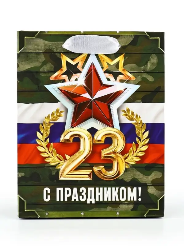 Пакет подарочный ламинированный &laquo;23 февраля&raquo;, S 12&times;15&times;5.5 см