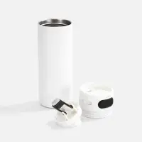 Термостакан X1 с цветной кнопкой, белый с черным