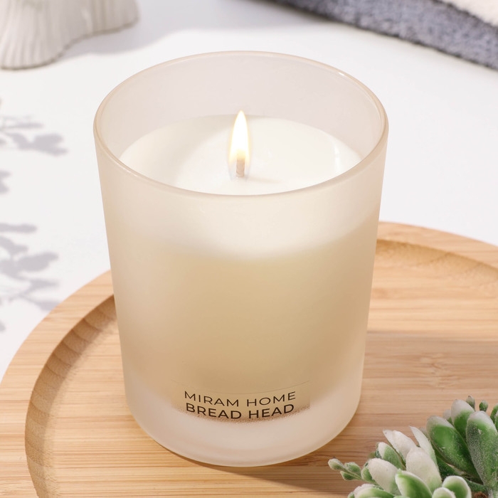 Свеча ароматическая в стекле  Свеча ароматическая в стекле "BREAD HEAD", хлеб, перец,  розмарин, 200 г