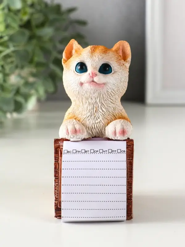 Сувенир полистоун с блокнотом 20 листов "Рыжий котик" 6,5х5х11 см