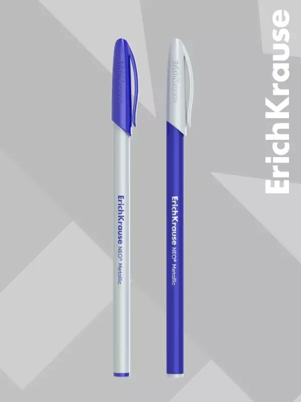 Ручка шариковая ErichKrause Neo Stick Metallic, узел 0.7 мм, синяя