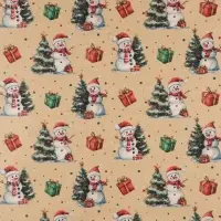 Бумага упаковочная крафтовая «Снеговички», 50×70 см Бумага упаковочная крафтовая «Снеговички», 50×70 см