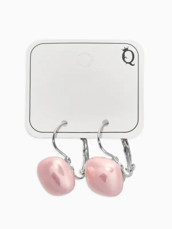 Серьги пластик &laquo;Майорика. Квадрат&raquo;, светло-розовые в серебре