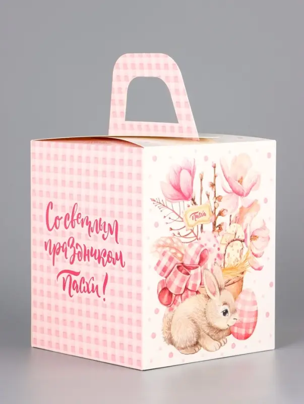 Коробка подарочная пасхальная с окном &laquo;Пасхальный букет&raquo; 15&times;15&times;18 см
