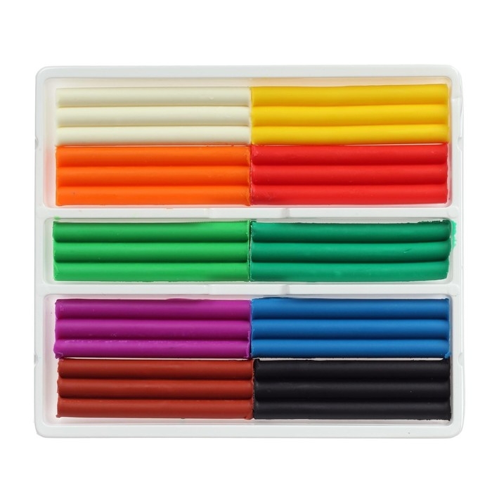 Пластилин мягкий (восковой), 10 цветов, 150 г,  Пластилин мягкий (восковой), 10 цветов, 150 г, "Кроха", со стеком