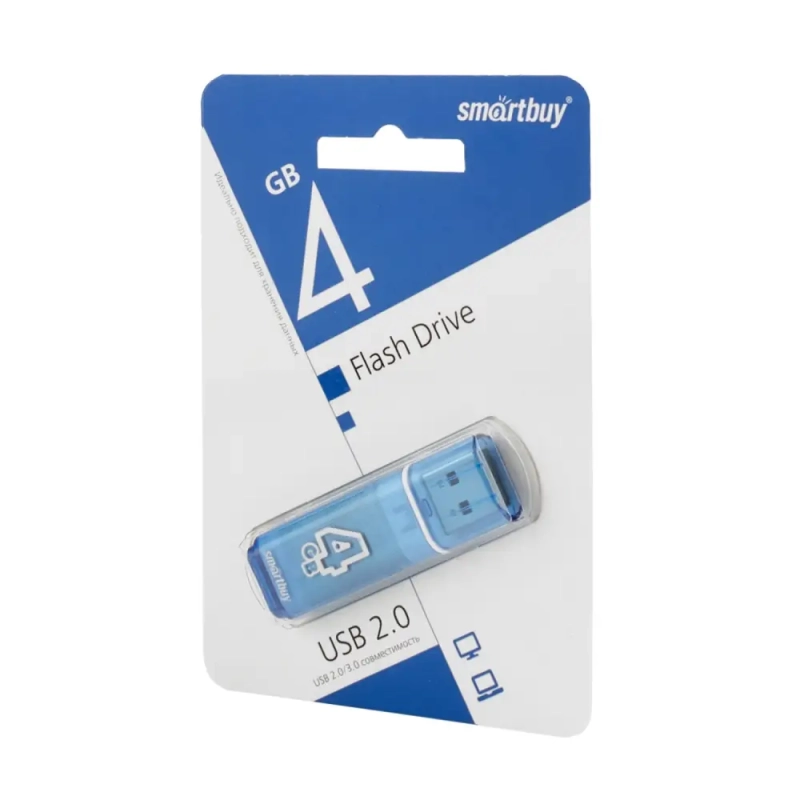 USB накопитель 4 GB Smart Buy Glossy Series Blue