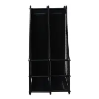 Лоток для бумаг вертикальный, металлическая сетка, 2 отделения, чёрный