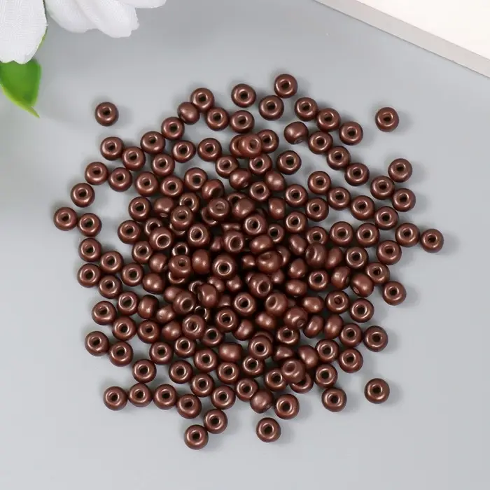 Бисер стекло 6/0  Бисер стекло 6/0 "Серо-коричневый" 15 гр