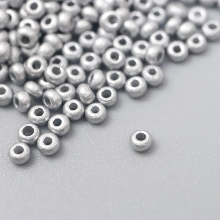 Бисер стекло 11/0  Бисер стекло 11/0 "Металлик. Серебро" 10 гр