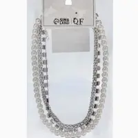 Чокер "Стиль" (набор 3шт) шар №8, со стразинками, тянется, 35+удл, цвет белый в серебре