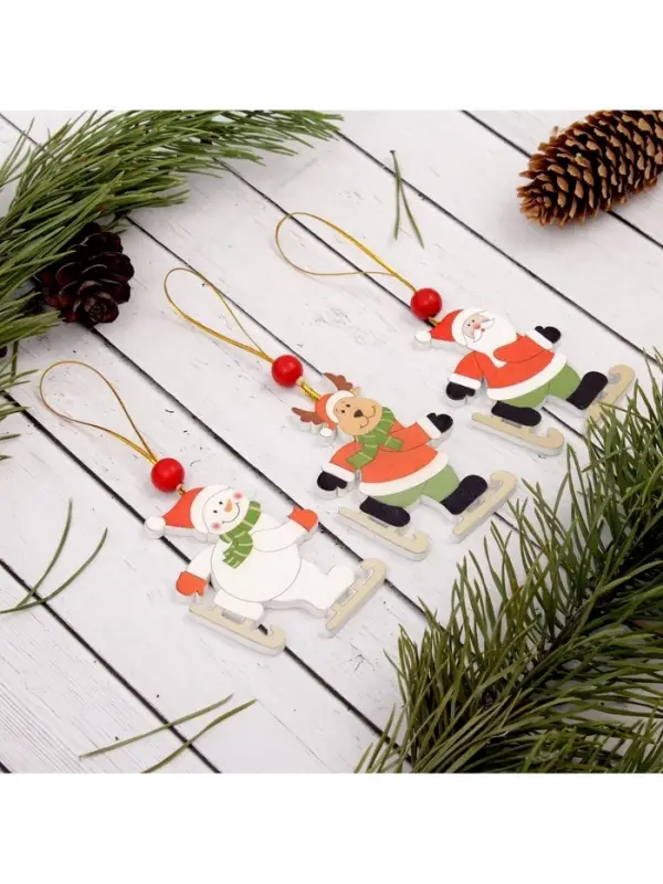 Елочная игрушка Лесная мастерская &laquo;Весёлые катания&raquo;, МИКС, односторонняя