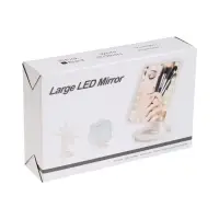 Зеркало KZ-06, подсветка, 26.5&times;16&times;12 см, 4хАА, 22 диода, сенсорная кнопка, черное