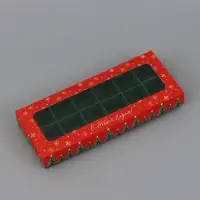 Коробка подарочная складная под 12 конфет новогодняя &laquo;С Новым годом&raquo;, 3.5&times;10.5&times;26.5 см