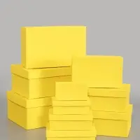 Набор подарочных коробок 10 в 1, прямоугольная, жёлтая, 30&times;19&times;12 - 12&times;6.5&times;4 см