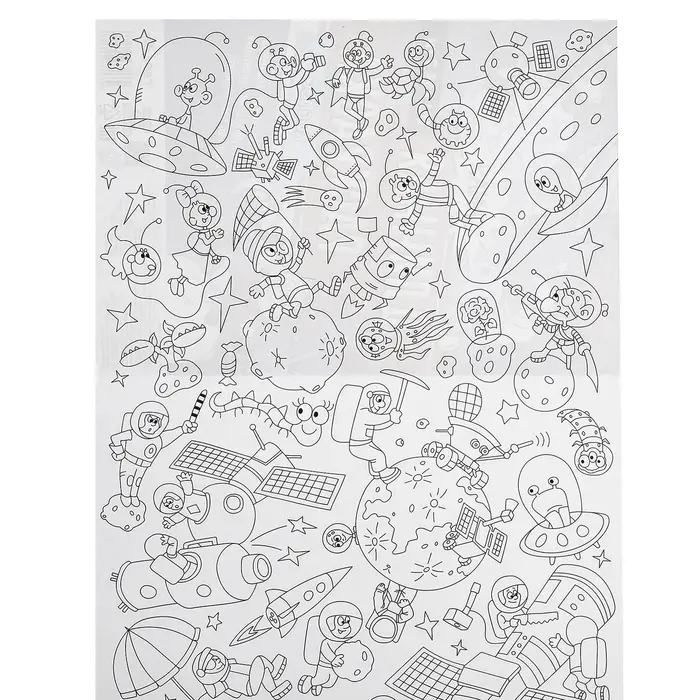 Самая длинная раскраска «Космос», размер — 29,7 × 101 см