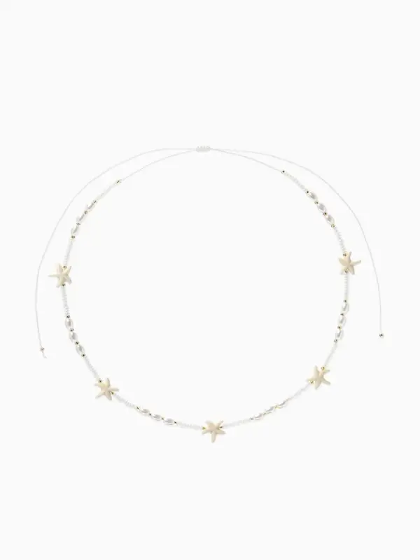 Чокер "Морской мир" звезда, жемчуг, цвет белый в золоте