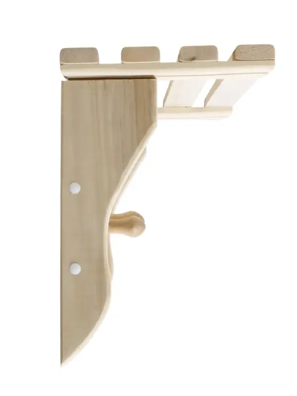 Полка - вешалка для бани и сауны, липа, 61.5&times;31.5&times;21.5 см, 6 крючков