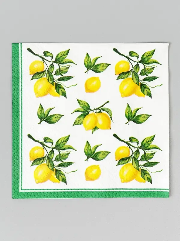 Скатерть с лимонами, Салф. Bouquet de Luxe 24х24 3 слоя 25л /15, шт
