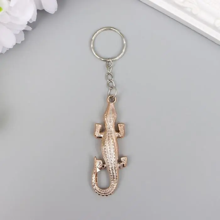 Брелок пластик под металл Брелок пластик под металл "Золотой крокодил" 5,4х2х0,7 см