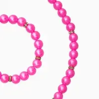 Набор детский &laquo;Выбражулька&raquo; 2 предмета: бусы, браслет, жемчуг стразы, цвет ярко-розовый