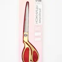Ножницы закройные, скошенное лезвие, 10.5", 26.5 см, цвет золотой