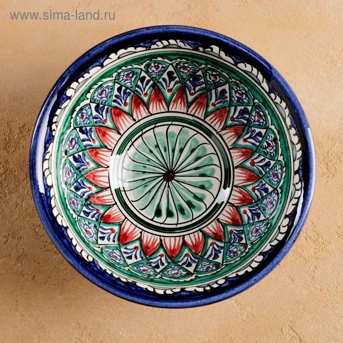 Коса Риштанская Керамика  Коса Риштанская Керамика "Узоры", 18 см, большая, синяя