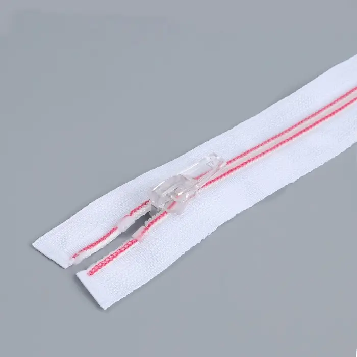 Молния «Спираль», №5, разъёмная, замок автомат, 40 см, белая, розовая Молния «Спираль», №5, разъёмная, замок автомат, 40 см, белая, розовая