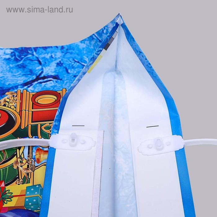 Пакет  Пакет "Сказочный поезд", полиэтиленовый с пластиковой ручкой, 37х35 см.