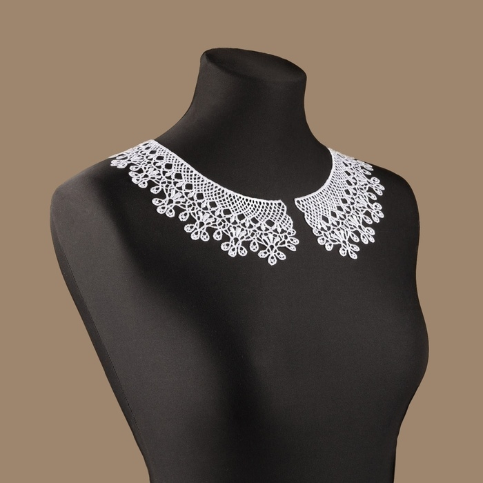 Воротник пришивной, гипюровый, 23 × 7,5 см, цвет белый Воротник пришивной, гипюровый, 23 × 7,5 см, цвет белый