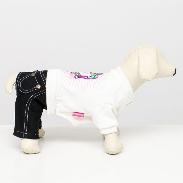 Комбинезон Комбинезон "Единорог", размер 10 (ДС 25 см, ОГ 34 см, ОШ 24 см), бело-синий