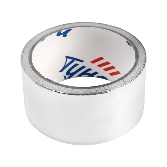 Лента алюминиевая ТУНДРА, клейкая, 25 мкм, 48 мм х 10 м Лента алюминиевая ТУНДРА, клейкая, 25 мкм, 48 мм х 10 м