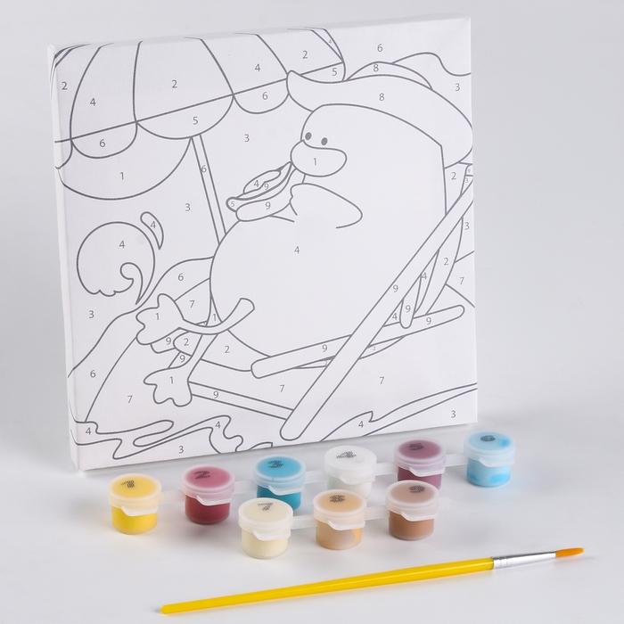 Картина по номерам для детей «Утка на отдыхе», 17х17 см Картина по номерам для детей «Утка на отдыхе», 17х17 см