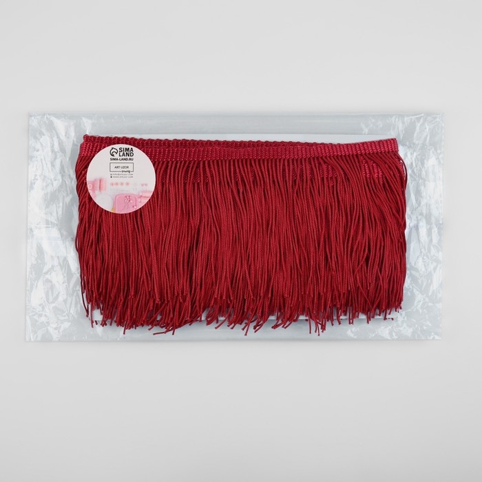 Тесьма декоративная «Бахрома», 10 см, 5 ± 0,5 м, цвет винный Тесьма декоративная «Бахрома», 10 см, 5 ± 0,5 м, цвет винный