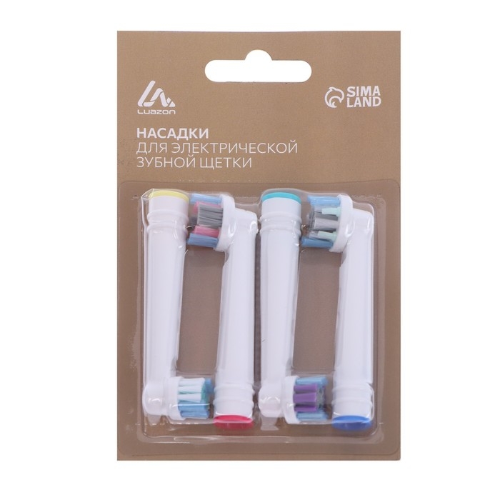 Насадки Luazon LP-006, для электрической зубной щётки, 4 шт, в наборе Насадки Luazon LP-006, для электрической зубной щётки, 4 шт, в наборе