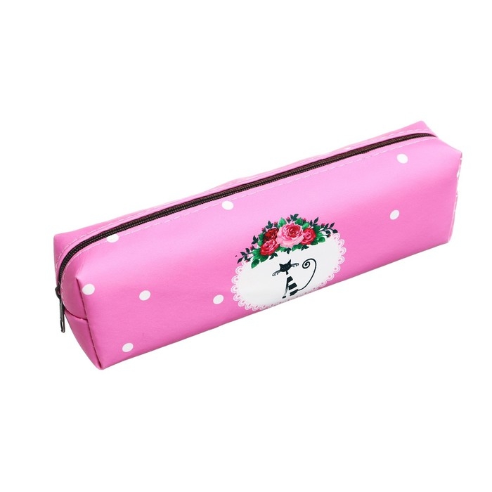 Пенал школьный Пенал школьный "Кошечка", на молнии, розовый